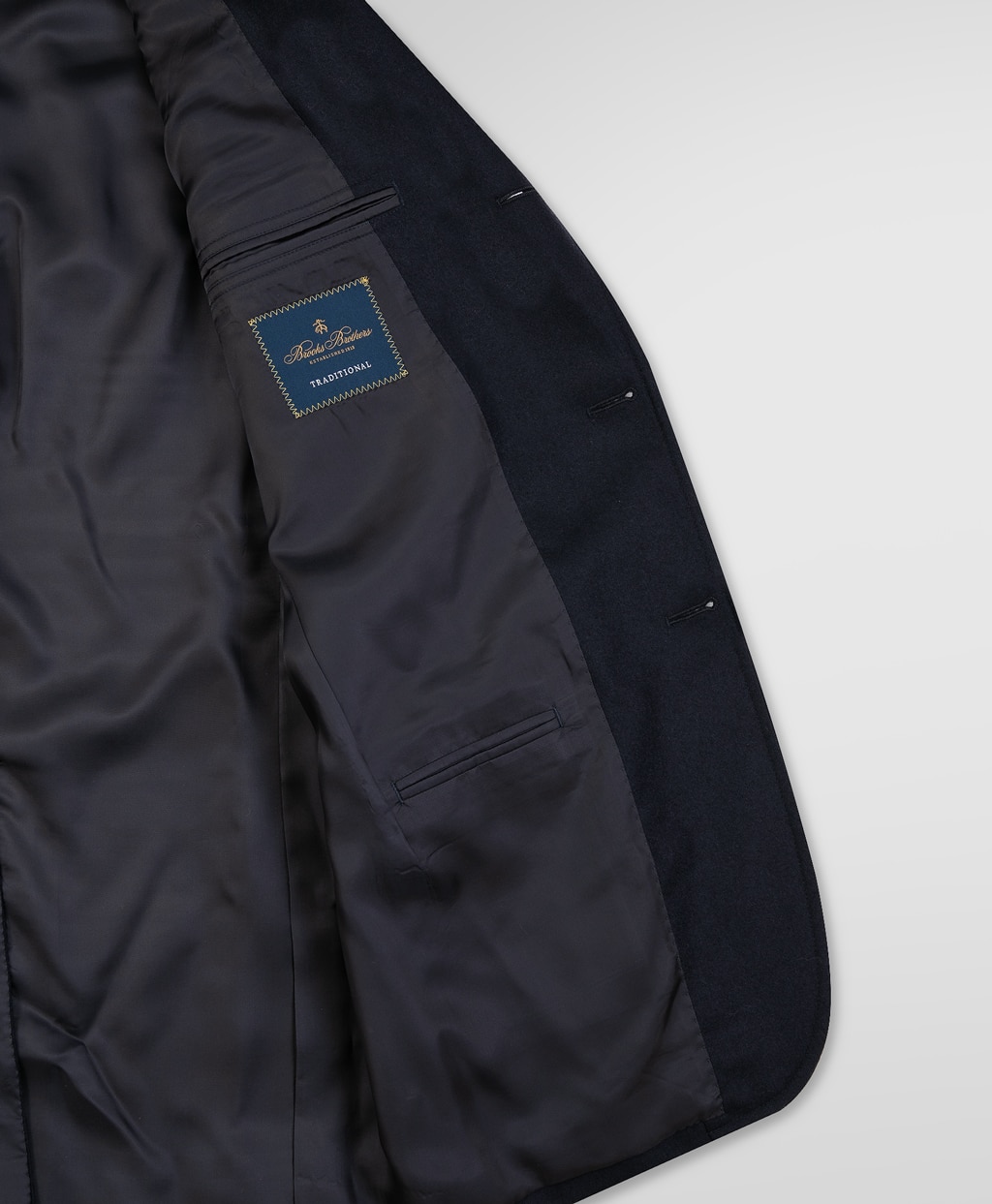 ウール/カシミヤ フランネル 段返り3釦コンフォートサックブレザー