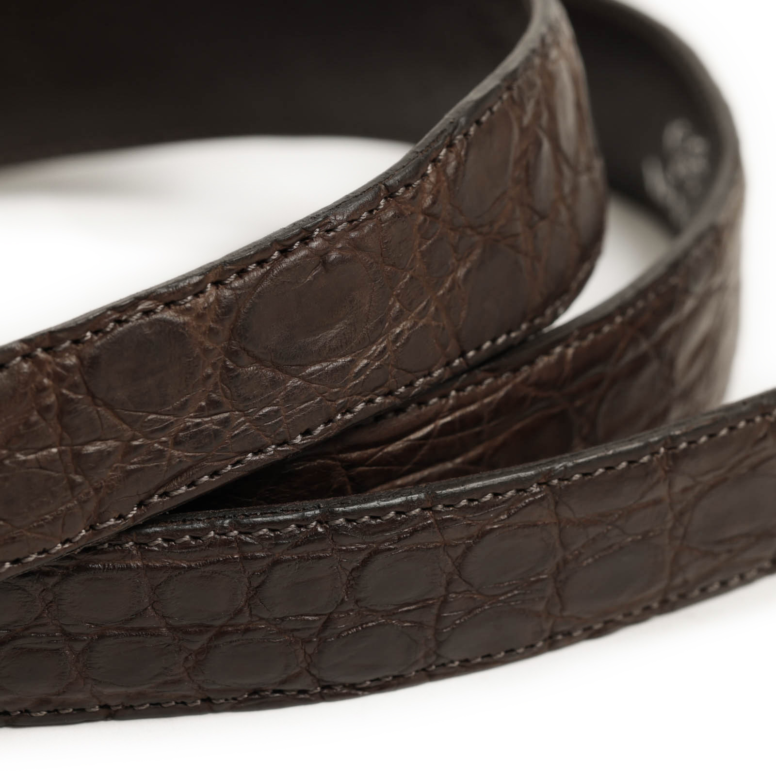 干場着用クロコダイルブラックレザーベルト 干場着用クロコダイル