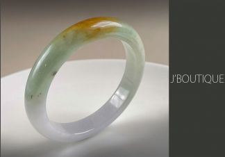 ミャンマー産天然無処理翡翠 バングル ブレスレット 手石 オフホワイト