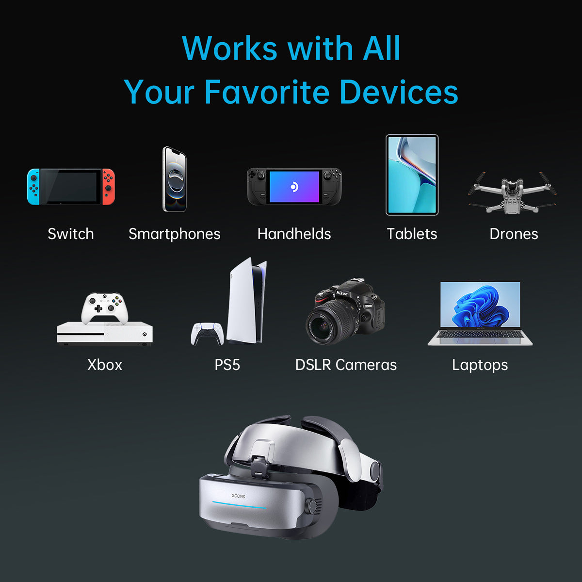 GOOVIS G3 Max | Immersive 3D VR Headset for Cinema & PS5/Xbox Gaming