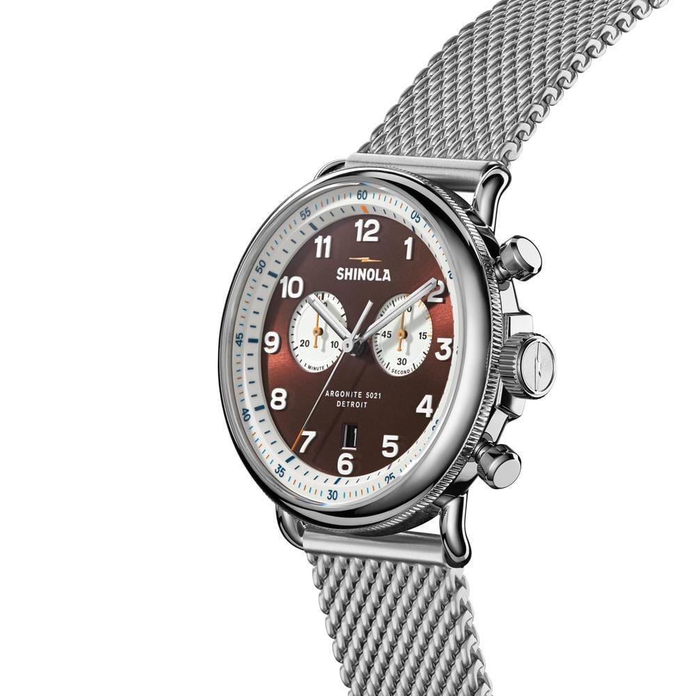 Shinola Detroit 43mm Whiskey Canfield C56 Chronograph Watch
