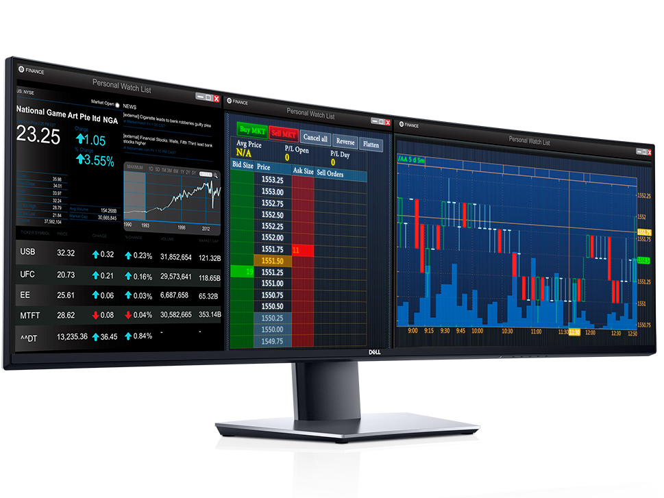 27インチ液晶約2枚分。DualQHD対応の曲面液晶ディスプレイ、Dell
