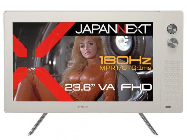 ブラウン管テレビのようなレトロデザインのゲーミング液晶がJAPANNEXT