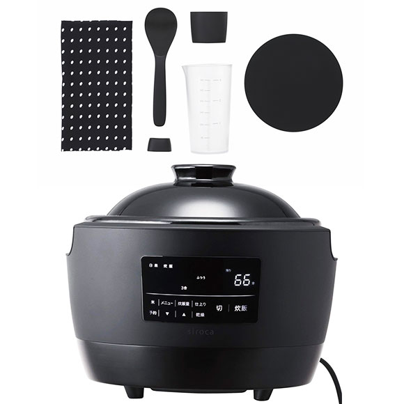 長谷園×siroca 全自動炊飯土鍋 かまどさん電気3合炊き【目録引換券・A3