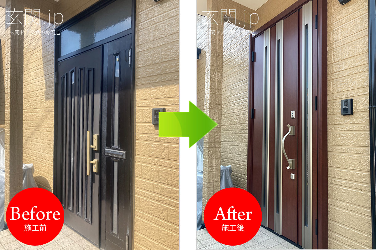 近年の流行り！ランマを無くし堂々とした玄関ドアに！ | 玄関.jp