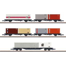 DB Container Wagon Set (5) IV-Marklin-82664 | Gaugemaster