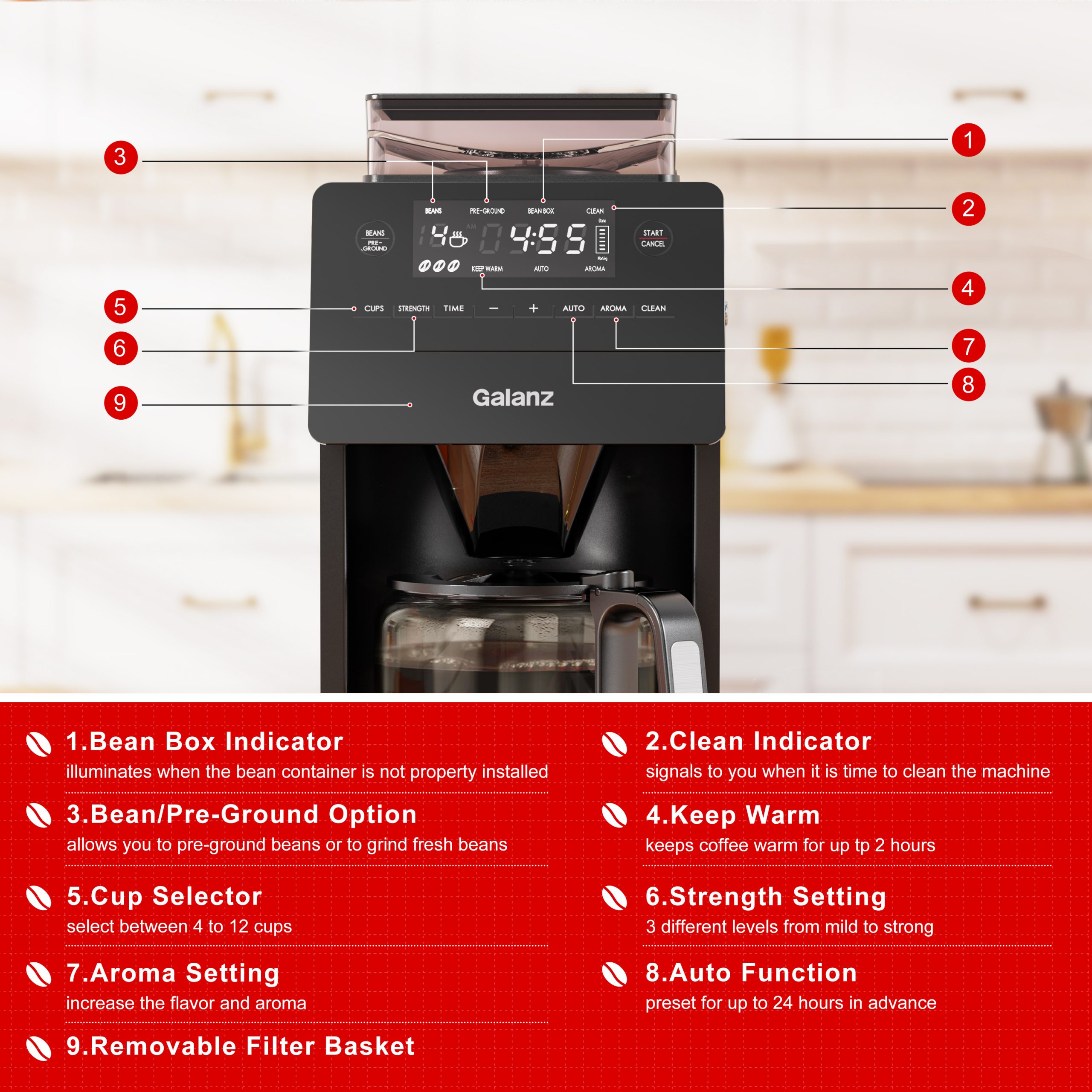 Galanz コーヒーメーカー 12カップ Amazon | Galanz レトロ