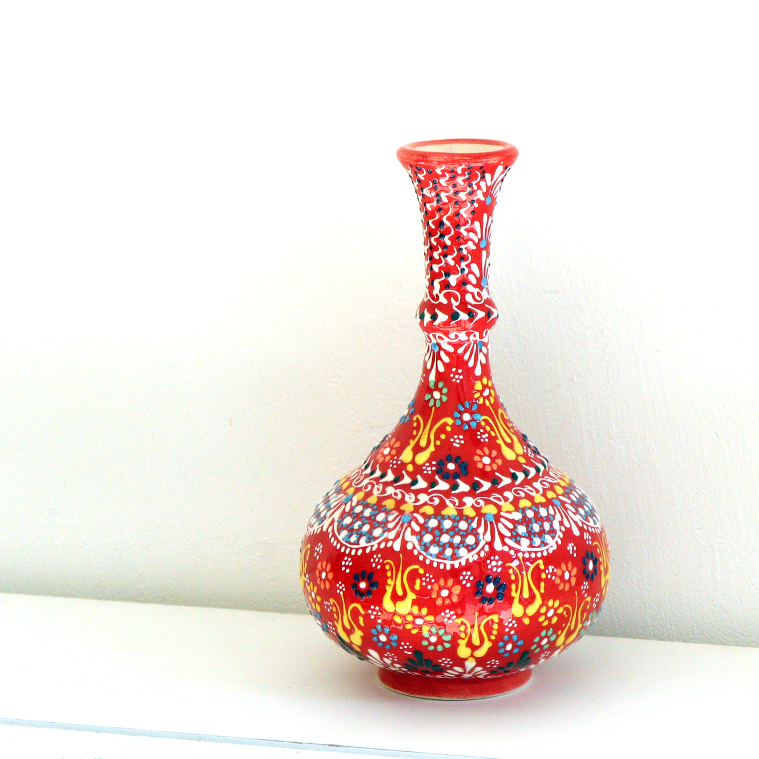 トルコ陶器 花瓶 一輪挿し フラワーベース 高さ20×直径12cm フラワー