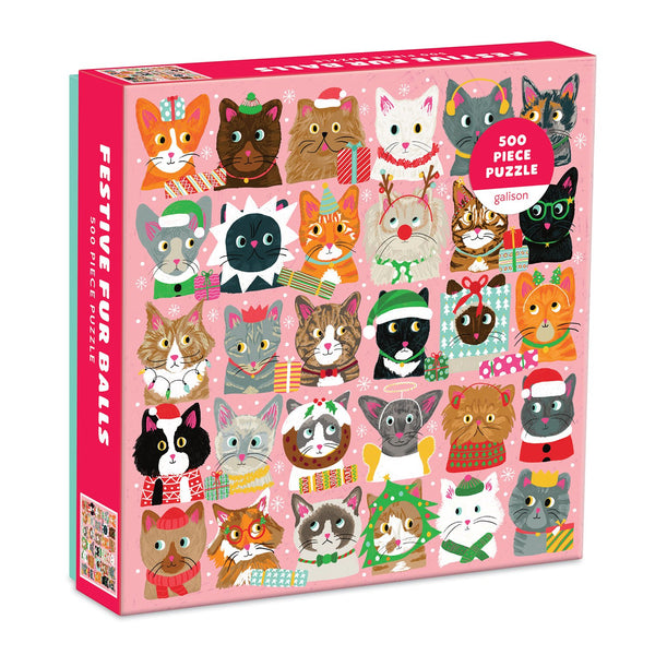 Festive Furballs 500 Piece Jigsaw Puzzle | Galison