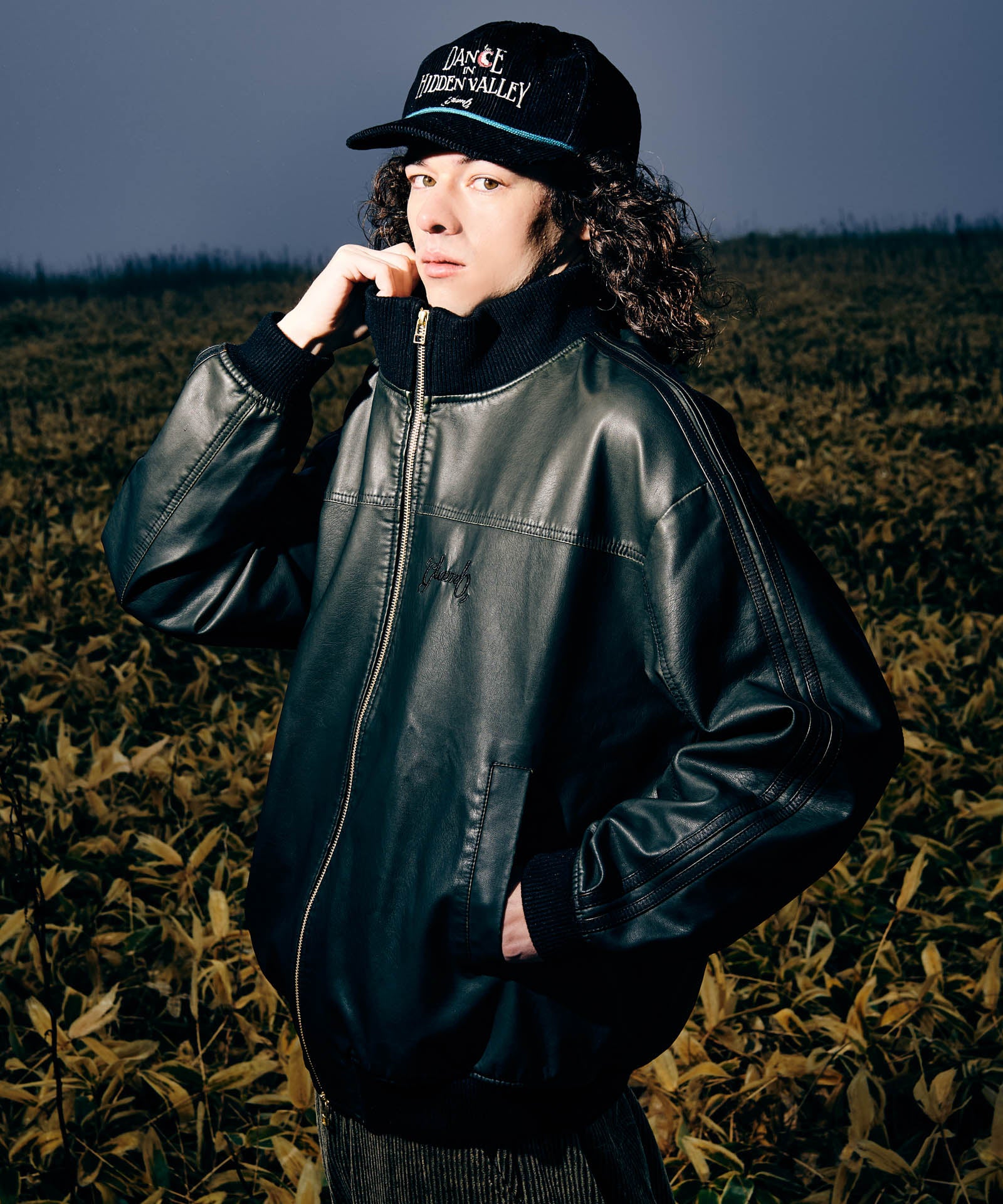 GB0325/JKT10 : Synth Leather Track Jacket / シンセレザートラック