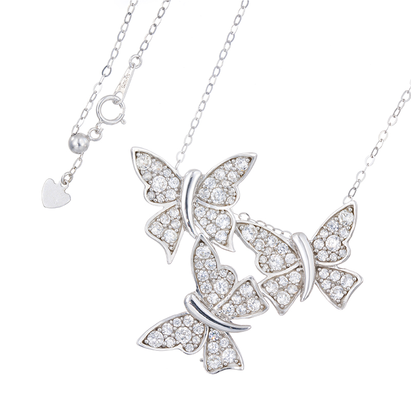 GSTV パラジウムシルバー950 天然ホワイトジルコン Mia ブローチ