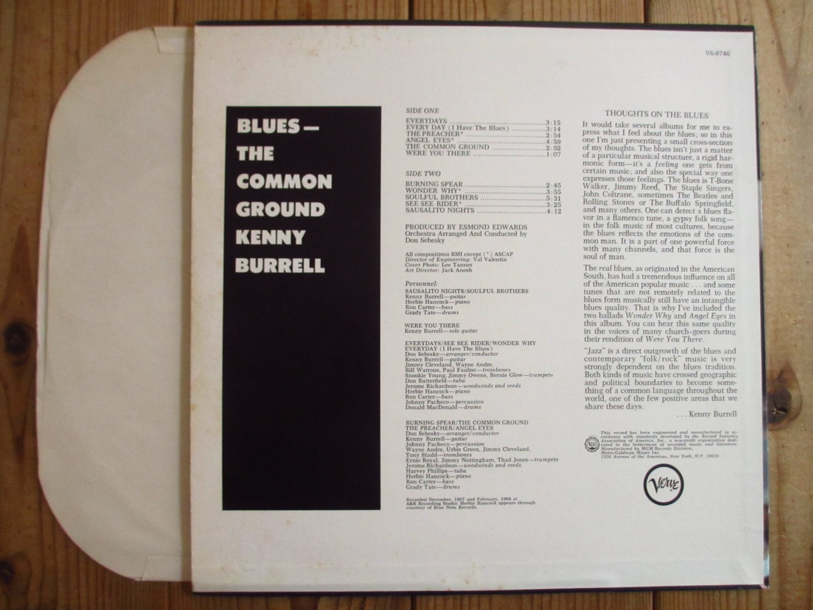 Kenny Burrell / Blues - The Common Ground - Guitar Records