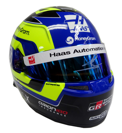 2025 O．ベアマン ハース 直筆サイン入 1／2 ヘルメット F1の