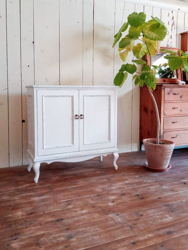 フランスアンティーク調猫足キャビネットW900店舗什器専門店@大阪東京