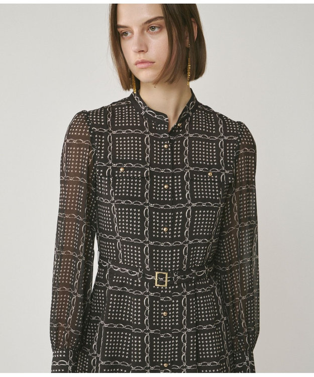 チェーンチェックプリントワンピース / GRACE CONTINENTAL | GRACE