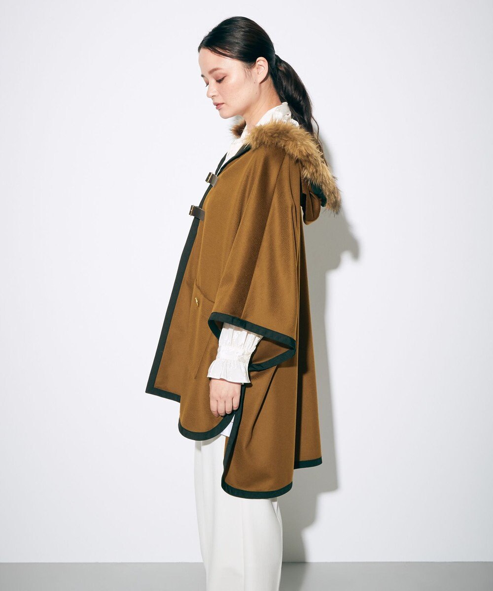 C*ん様 グレースコンチネンタル リバー FOXポンチョ フード付 ウール