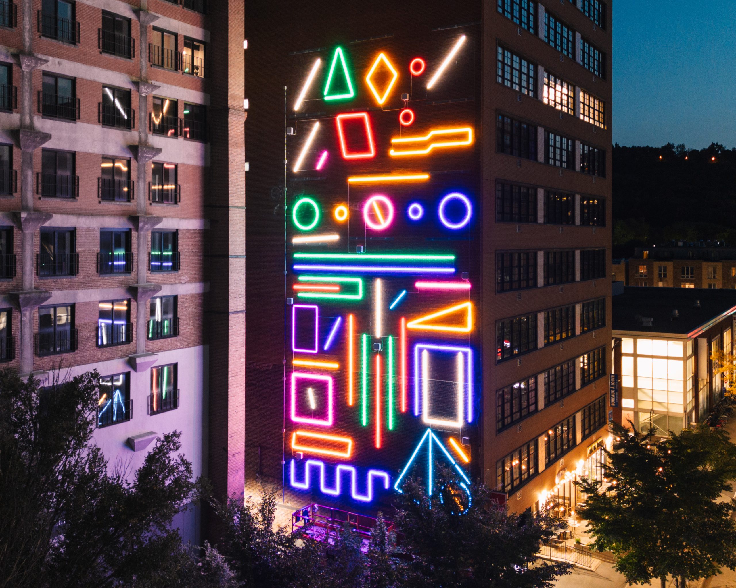 Unveiling Interactive Neon Mural #24 by Neon Street Artist Spidertag