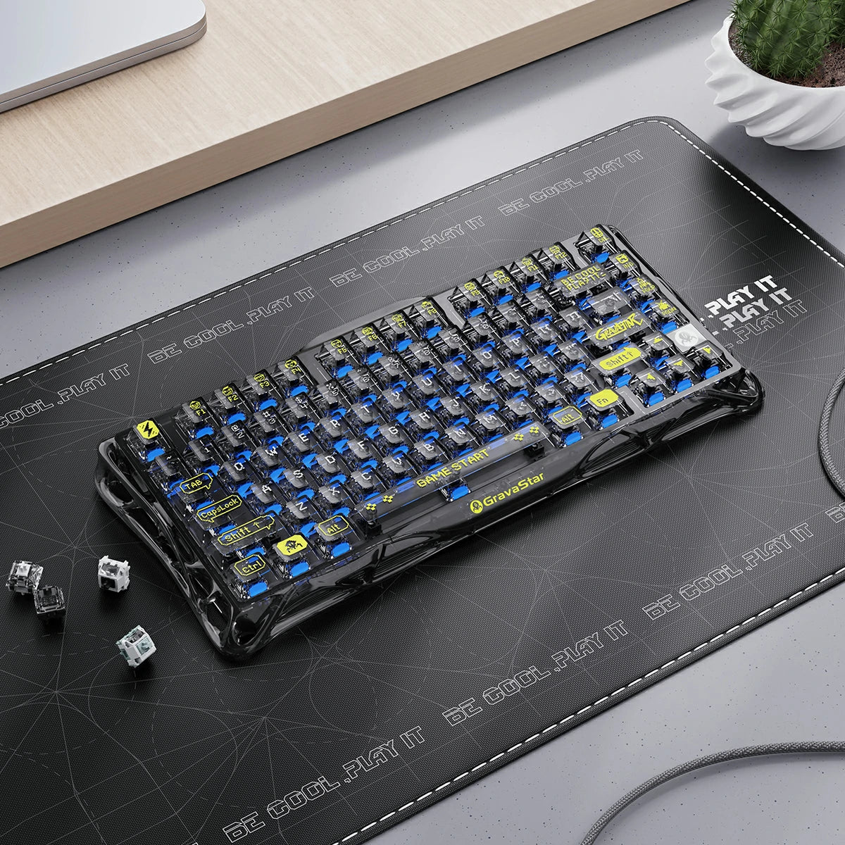 Mercury K1 Lite Gaming Keyboard - Transparent Black | 75% Mechanical