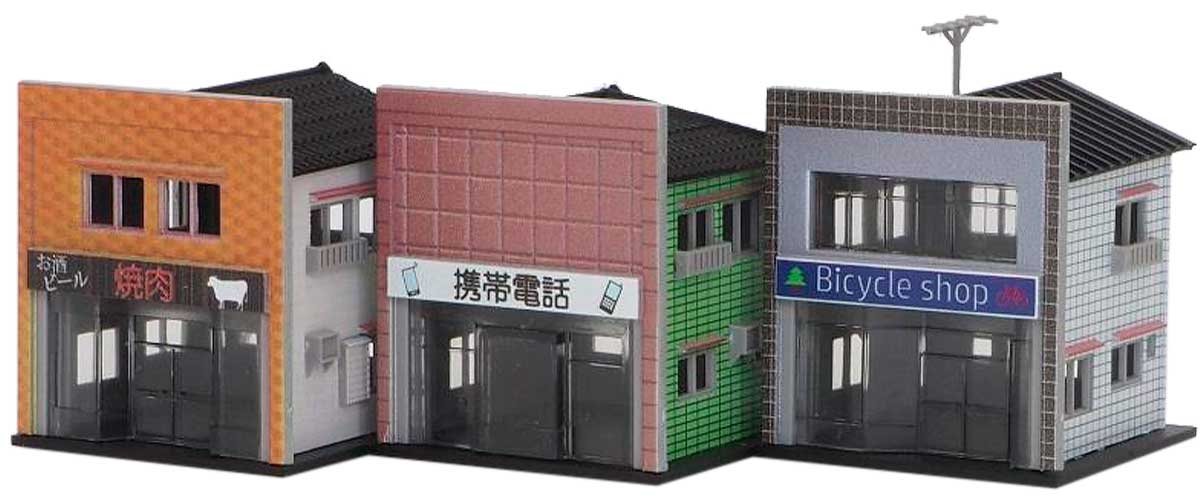 2586＞着色済み 商店セットA（3棟入り）｜着色済みストラクチャー｜N