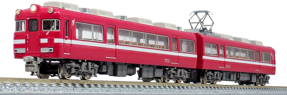 31568＞名鉄7700系（7711編成・復活白帯）2両編成セット（動力付き