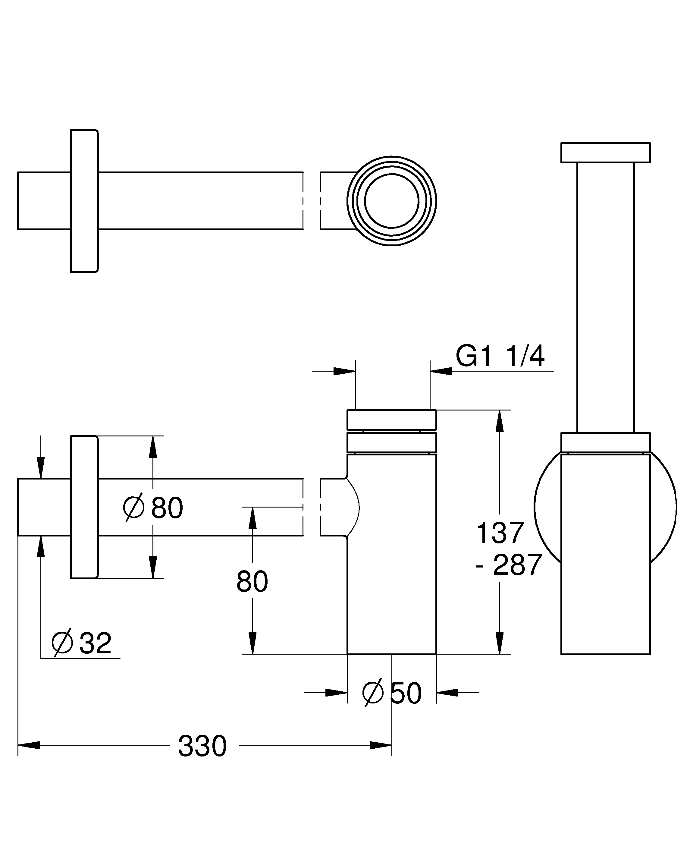 ボトルトラップ 1 1/4″（スーパースチール）｜製品情報｜GROHE