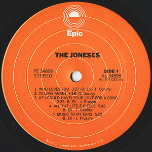 Joneses / The Joneses (LP) / Epic 1977 USオリジナル盤 VG+/EX