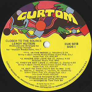 Leroy Hutson / Closer To The Source(LP) / Curtom 1978 USオリジナル