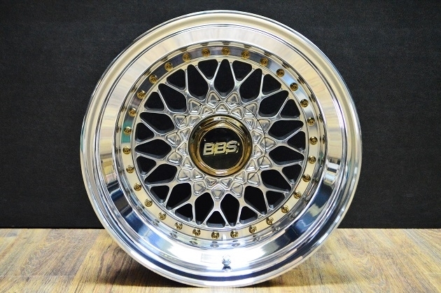 BBS RS 15インチをリム交換16インチ化+PCD加工+バレル研磨｜アルミ