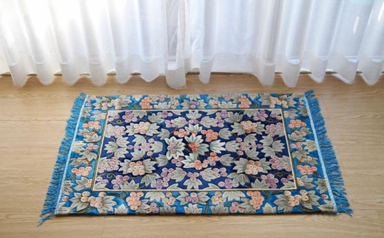 シルクで織られた中国段通の玄関マット | ラグマット・玄関マットなど