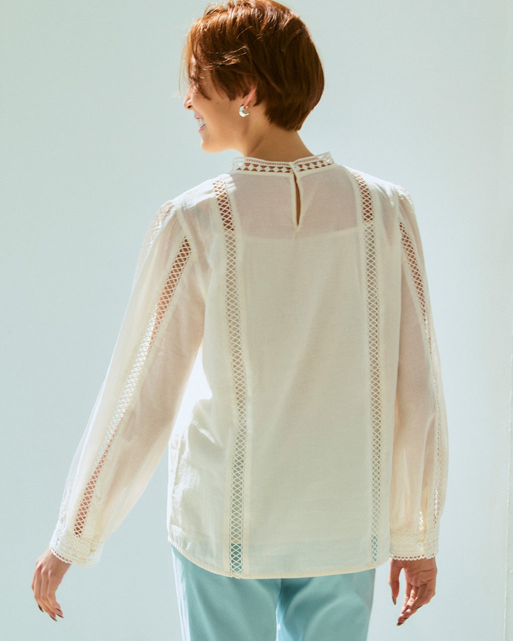 トーションレース・スタンドカラーブラウス/DoCLASSE