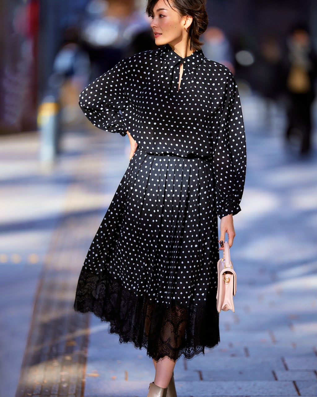 ポルカドット・ジョーゼットセットアップ/DoCLASSE