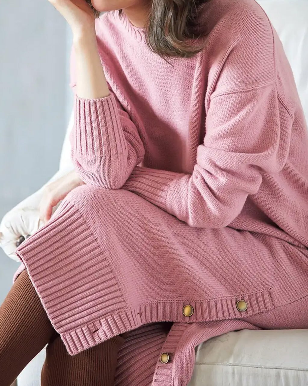 イタリア糸・カシミヤ混ワンピース/DoCLASSE