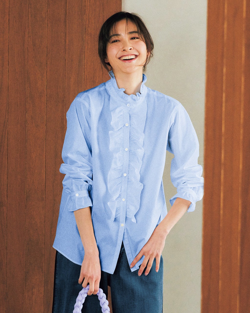 ペタルフリル・ハイネックブラウス/DoCLASSE