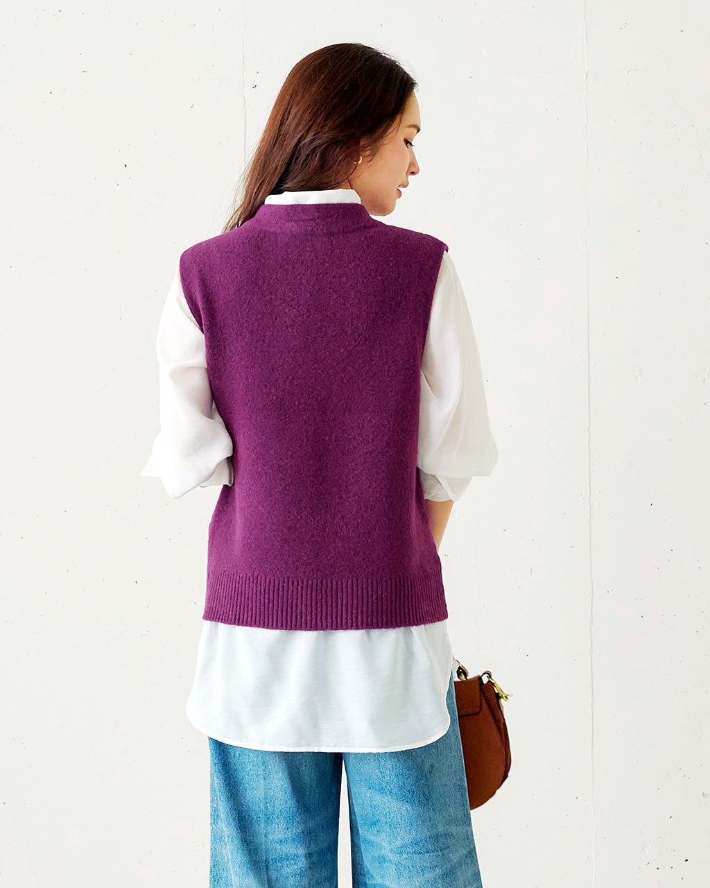 ストレッチタム・ファネルネックニットベスト/DoCLASSE