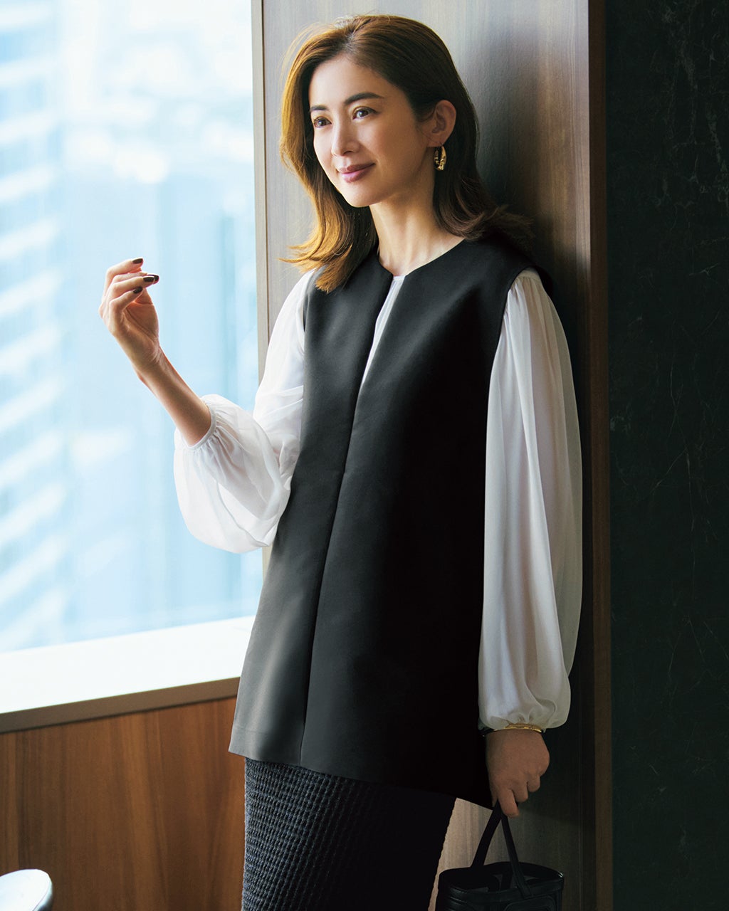 シアージョーゼット・ギャザーブラウス/DoCLASSE