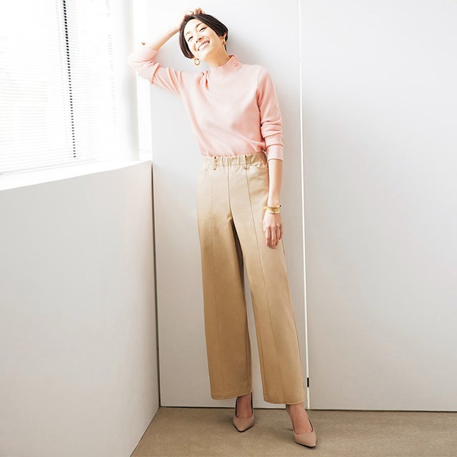 スタイルUPパンツ・ピンタックセミワイド/DoCLASSE