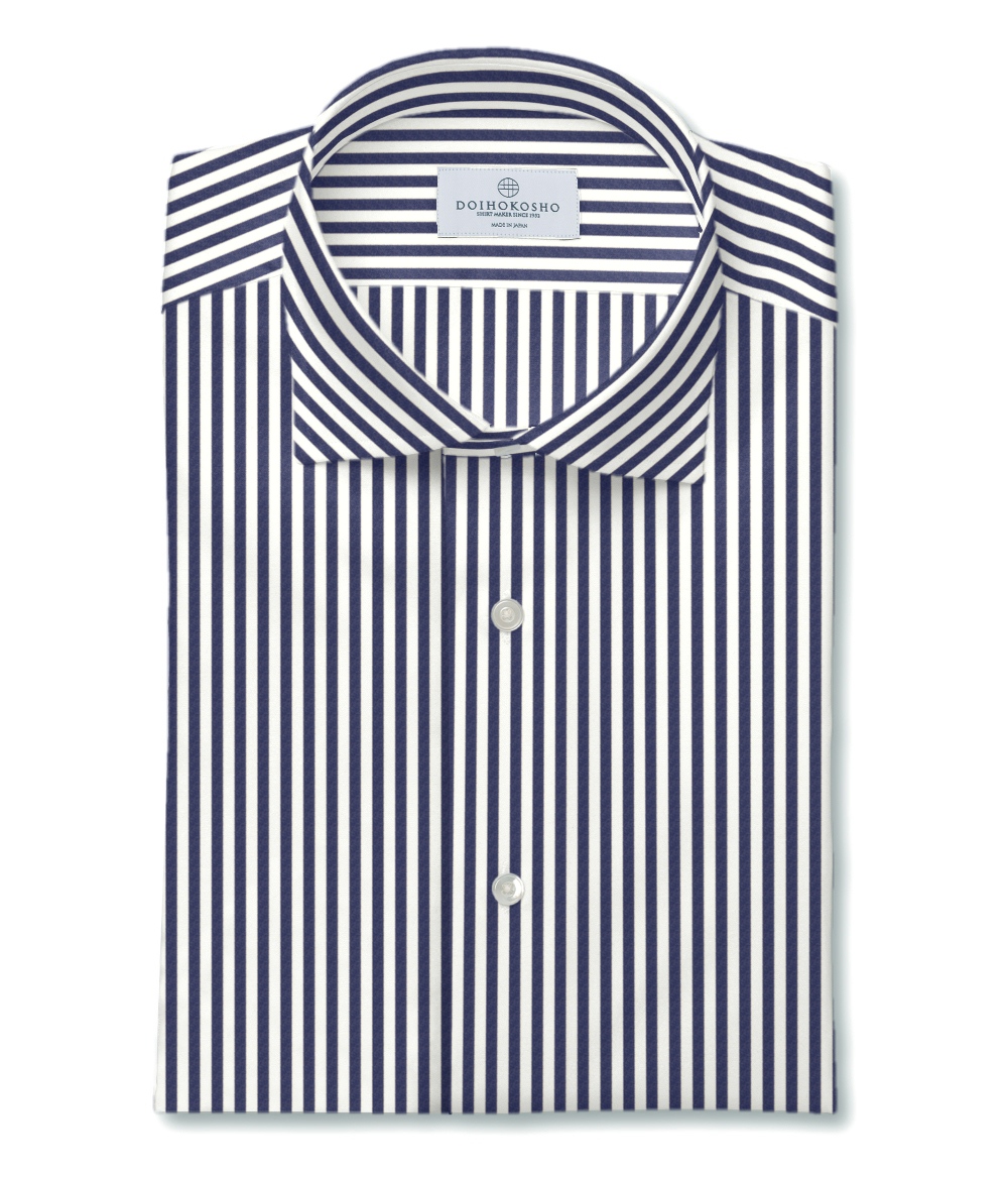 THOMAS MASON（トーマスメイソン）】ネイビー ブロード ストライプ