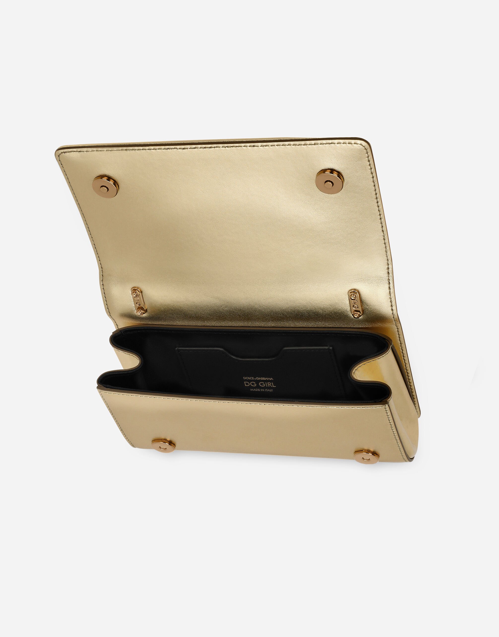 DG Girls phone bag in nappa mordore leather in Gold for Women