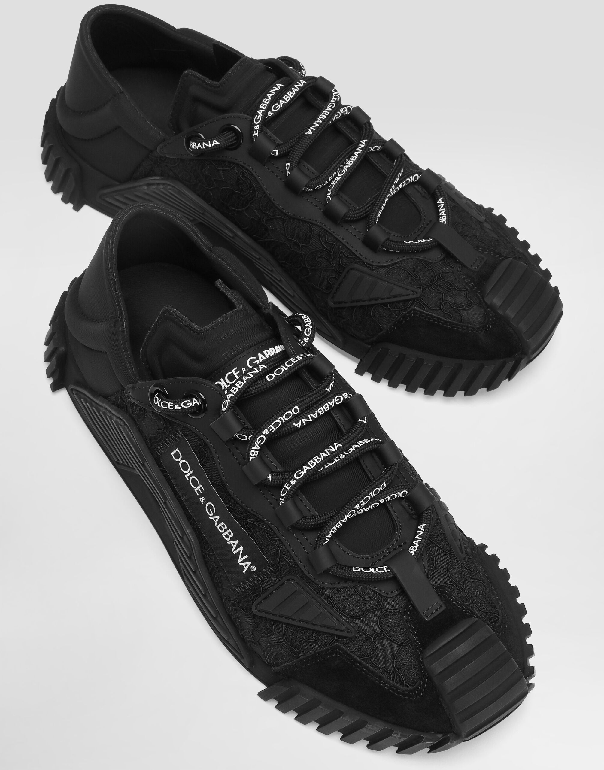 Mixed-materials NS1 slip-on sneakers in Black for Women