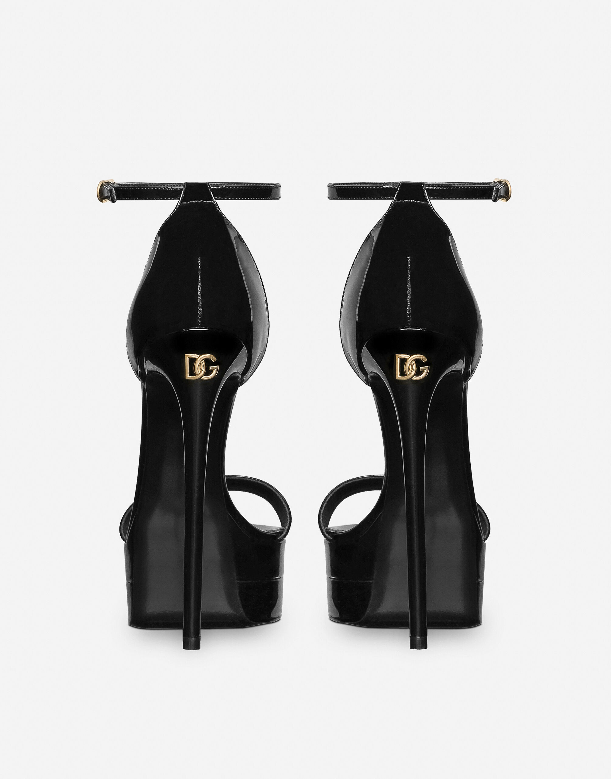 Patent leather platform sandals in Black for Women | Dolce&Gabbana® US