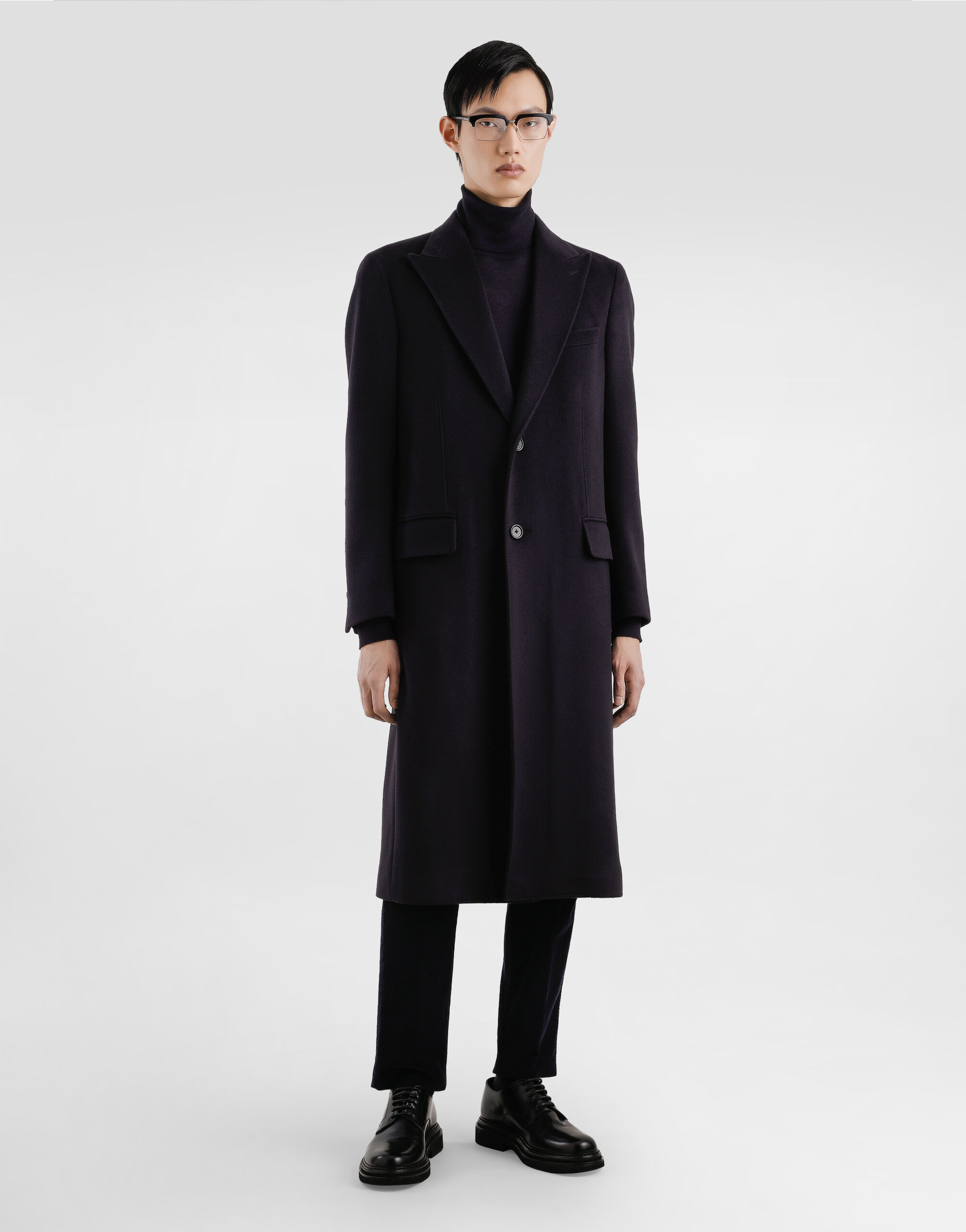 Single-breasted cashmere coat in Grey for Men | Dolce&Gabbana® US