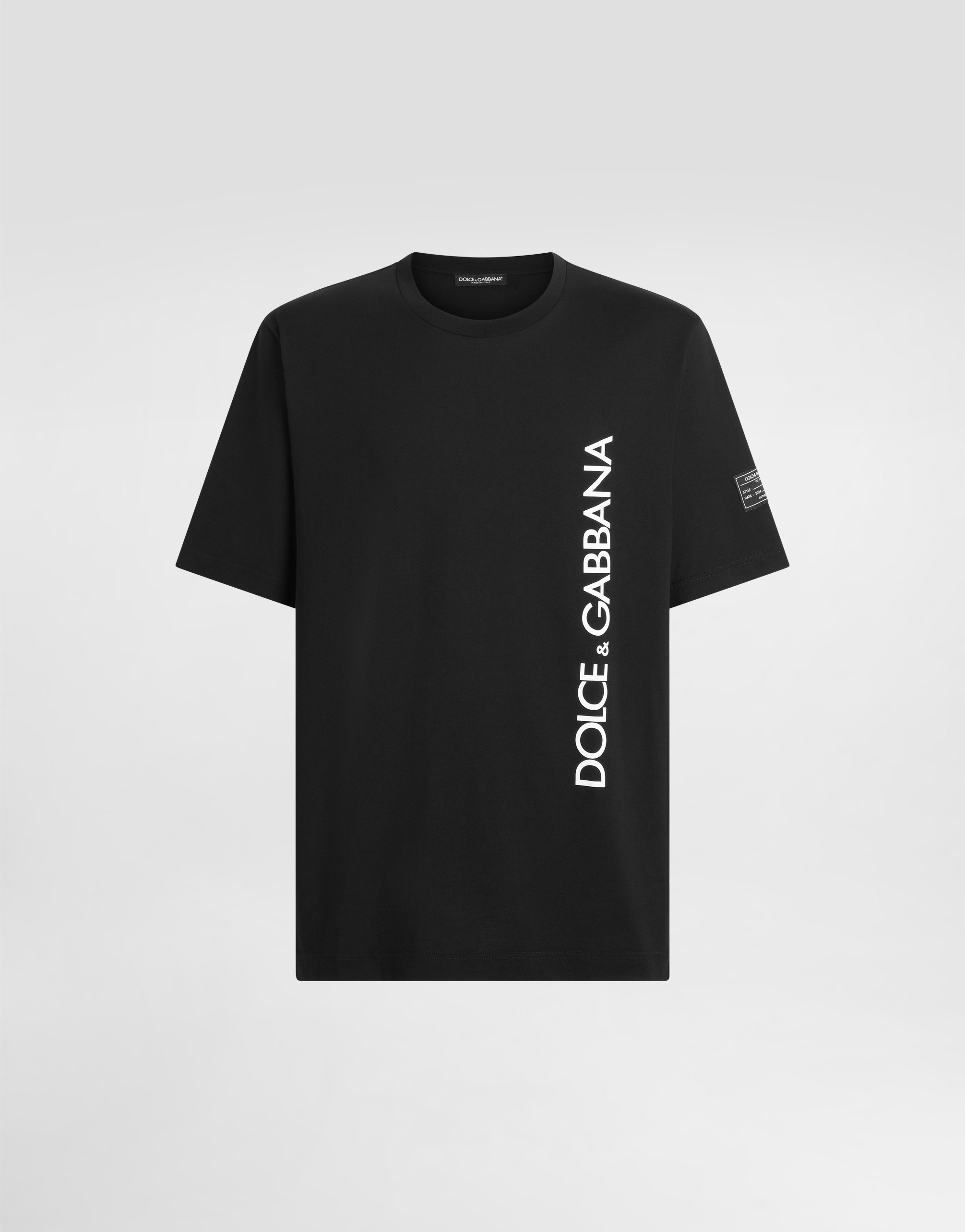 ブラックのメンズ Tシャツ ショートスリーブ バーティカルロゴプリント