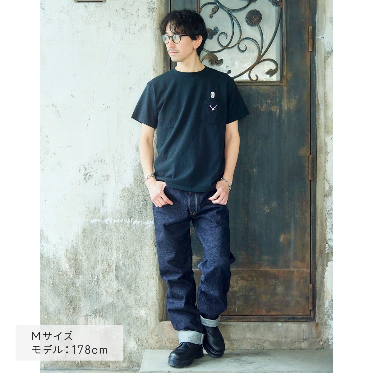 GBL】千と千尋の神隠し Good On コラボポケット刺繍Tシャツ カオナシ