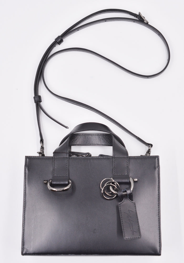 YOHJI YAMAMOTO DISCORD MINI ZIPPED TOTE BAG BLACK | DOSHABURI Shop