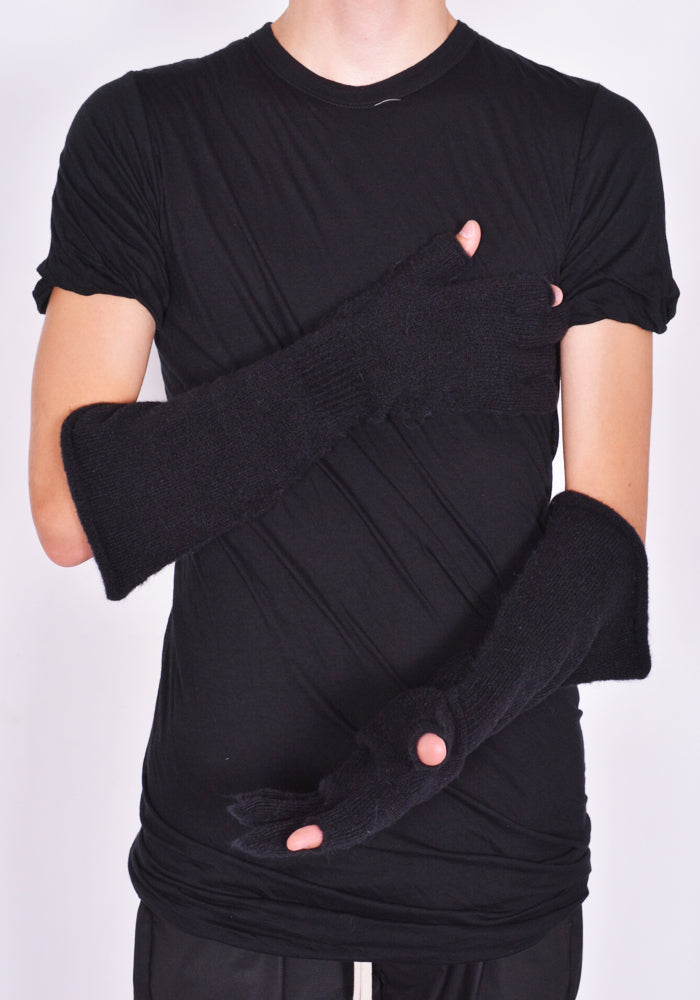 RICK OWENS MEN KNIT GLOVES BLACK fW24 | DOSHABURI Online Shop