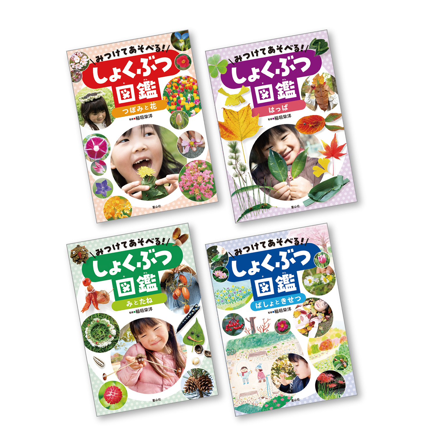 みつけてあそべる！ しょくぶつ図鑑（全4巻） ：稲垣栄洋 - 童心社