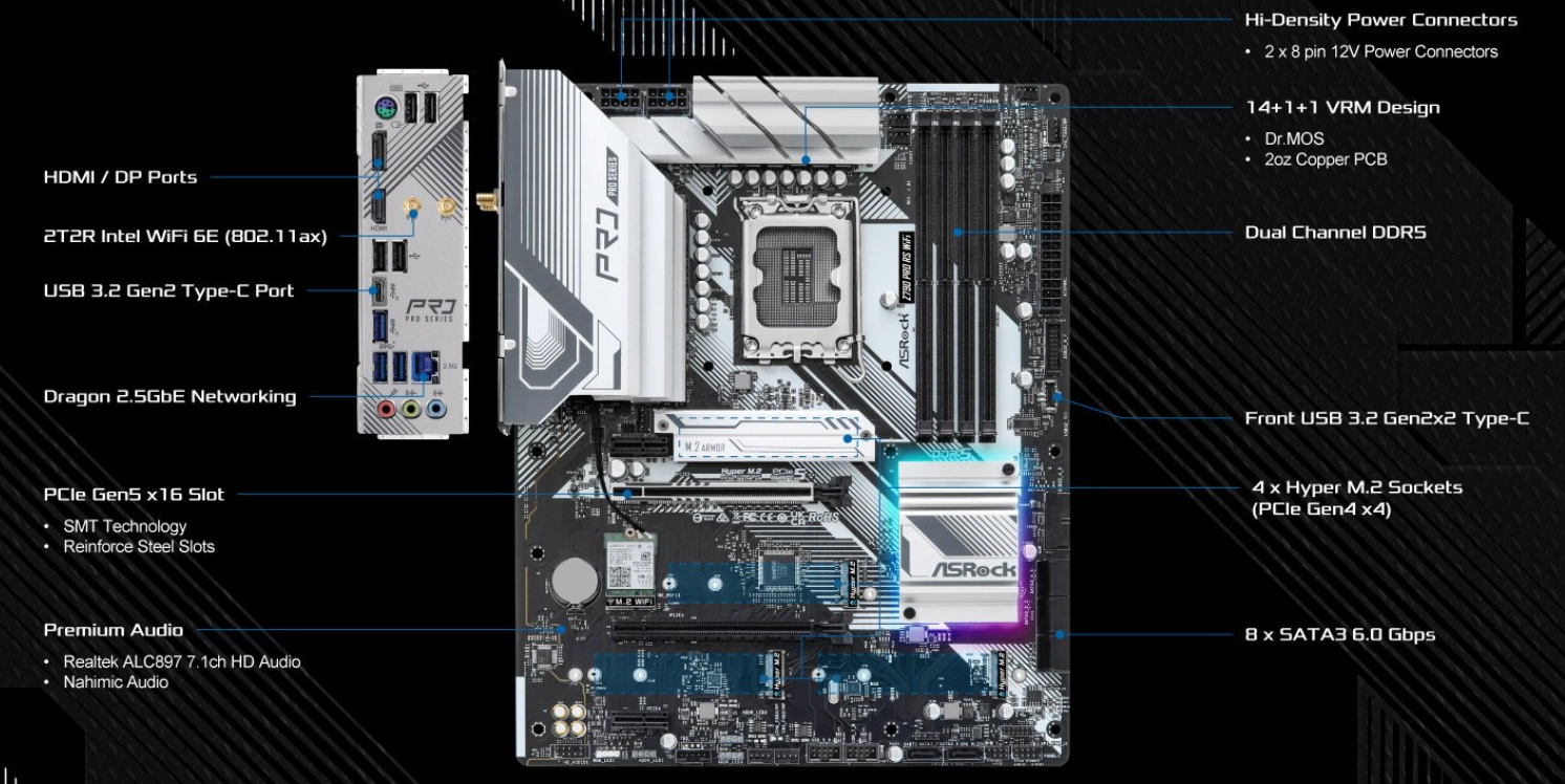 ASRock Z790 Pro RS WiFi (Z790 1700 ATX) ｜ パソコン通販のドスパラ