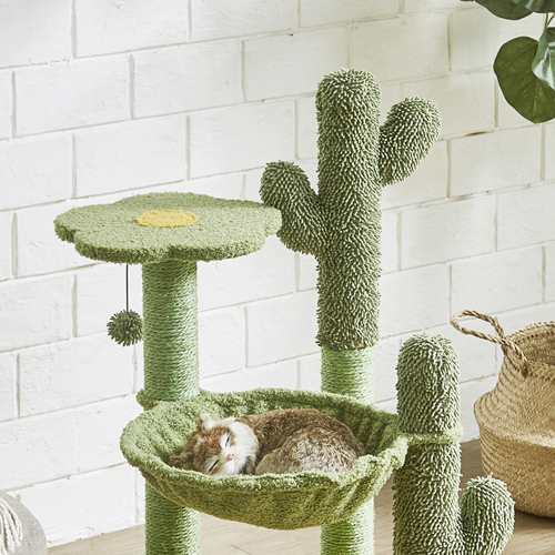 サボテンをイメージした可愛いキャットタワー CAT-TW-STN 後藤家具物産