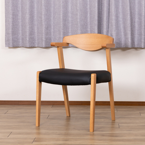 ダイニングチェア セミアーム W49.5xD55 WN ウォールナット/ラバー