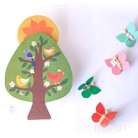 出産祝い】＜キーナ社陽の上オルゴール（スイス） ちょうちょモビール